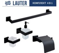 Набор аксессуаров для ванной Lauter 21SH71062 + 21SH71092 + 21SH71102 + 21SH71012 Matt Black, 4 предмета