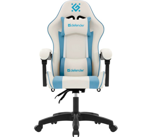 Игровое геймерское кресло Defender Legas белый/голубой
