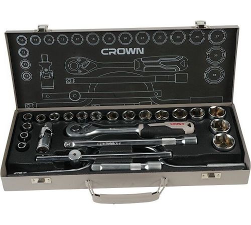 Набор трещотка с головками Crown CPHSW-XA24 24 предмета