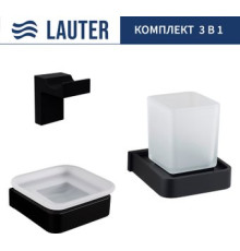 Набор аксессуаров для ванной Lauter 21SH7062 + 21SH7052 + 21SH7092 Matt Black, 3 предмета