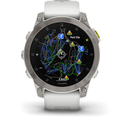 Умные часы Garmin Epix Sapphire Gen 2 серебристый титан/белый