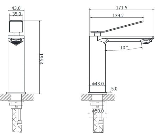 Смеситель Vincea VBF-2VE1CH