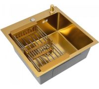 Кухонная мойка Diamond 500*500, коландер, дозатор GOLD DECOR