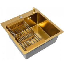 Кухонная мойка Diamond 500*500, коландер, дозатор GOLD DECOR