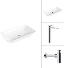 Умывальник Lauter 21886 + Reef 21CK8678C с сифоном 21635CH хром