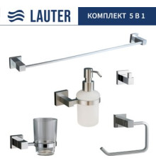 Набор аксессуаров для ванной Lauter 21SH6061 + 21SH6171 + 21SH6091 + 21SH6071 + 21SH6011 Chrome, 5 предметов