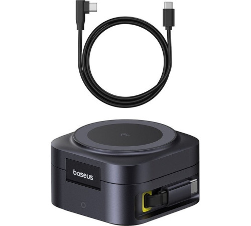 Сетевое зарядное Baseus PicoGo Series 2-in-1 Magnetic Wireless Charger Qi2 67W P10276800123-00 черный