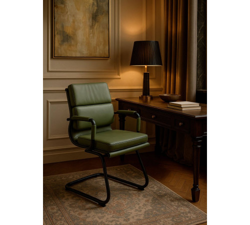 Офисное кресло AksHome Indigo CF экокожа, зеленый/черный