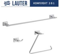 Набор аксессуаров для ванной Lauter 21TS1019 + 21TS1017 + 21TS1013 Chrome, 3 предмета