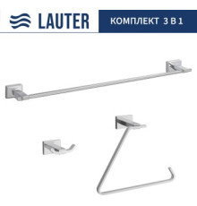 Набор аксессуаров для ванной Lauter 21TS1019 + 21TS1017 + 21TS1013 Chrome, 3 предмета