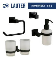 Набор аксессуаров для ванной Lauter 21SH6082 + 21SH6172 + 21SH6092 + 21SH6072 Matt Black, 4 предмета