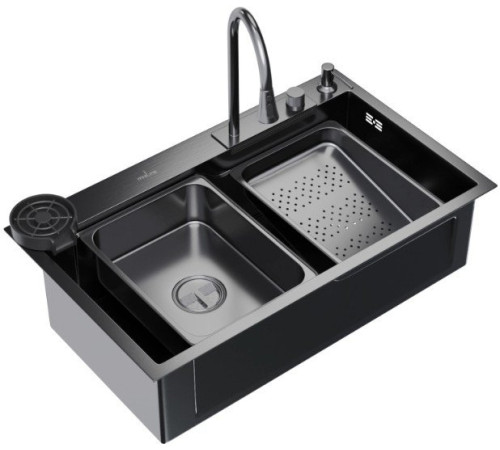 Кухонная мойка Mixline Pro 552104 черный графит, с сифоном