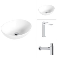 Умывальник Lauter 21652 + Cascade 21СК0655C с сифоном 21635CH хром