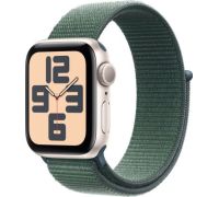 Умные часы Apple Watch SE 2 40 мм алюминиевый корпус, звездный свет/зеленый, нейлоновый ремешок