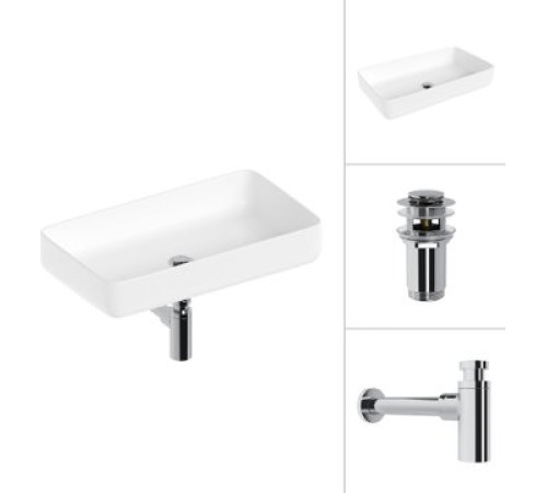 Умывальник Lauter 21487-60 + клапан 21190CH + сифон 21635CH хром