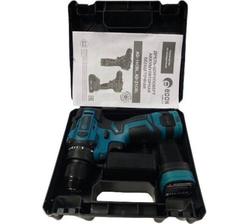 Дрель-шуруповерт Edon AD-16CBL с 2-мя АКБ, кейс