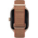 Умные часы Amazfit GTS 4 золотистый, с коричневым нейлоновым ремешком