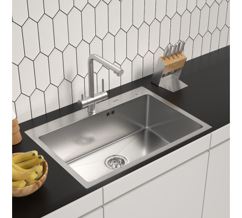 Кухонная мойка ARFEKA ECO AR 700*500 SATIN DECOR VOLCANIC ROCK