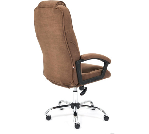 Офисное кресло TetChair Бергамо хром флок, коричневый
