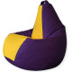 Кресло-мешок Mio Tesoro Груша Kombo XXL GF-130x85-FZH фиолетовый/желтый