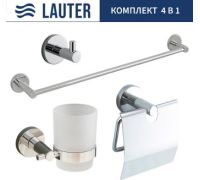 Набор аксессуаров для ванной Lauter 21SH72061 + 21SH72091 + 21SH72101 + 21SH70011 Chrome, 4 предмета