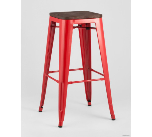 Табурет Stool Group TOLIX WOOD барный красный глянцевый