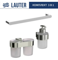 Набор аксессуаров для ванной Lauter 21TS3016 + 21TS3020 + 21TS3005 Chrome, 3 предмета