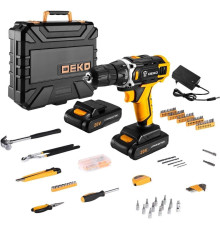 Дрель-шуруповерт Deko DKCD20FU-Li SET 195 063-4135 с 2-мя АКБ, кейс, набор оснастки