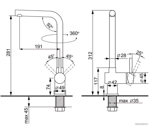 Смеситель Ulgran U-022 304 нержавеющая сталь