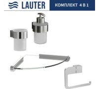 Набор аксессуаров для ванной Lauter 21TS3018 + 21TS3020 + 21TS3014 + 21TS3007 Chrome, 4 предмета