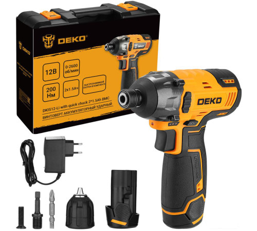 Винтоверт Deko DKIS12-Li Set 063-4390 с 2-мя АКБ, кейс