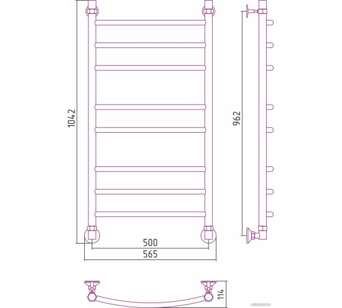 Полотенцесушитель Сунержа Аксиома-20 100x50 00662-1050