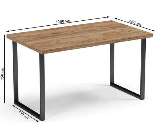 Стол Soma Bliss 36 120x66 дуб крафт золотой/черный