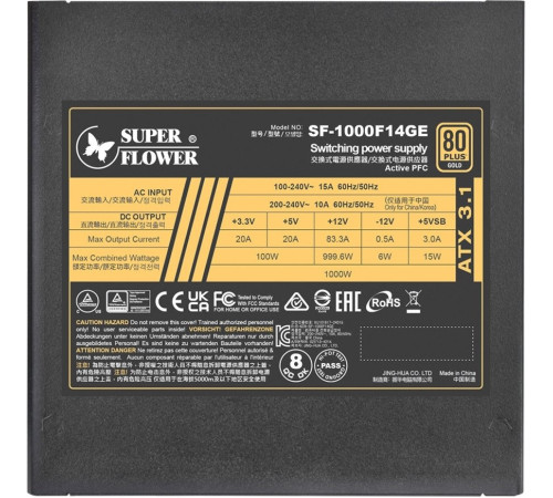 Блок питания Super Flower Leadex III Gold Up ATX 3.1 1000W SF-1000F14GE