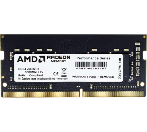 Оперативная память AMD Radeon R7 Performance 16GB DDR4 SODIMM PC4-21300 R7416G2606S2SUO