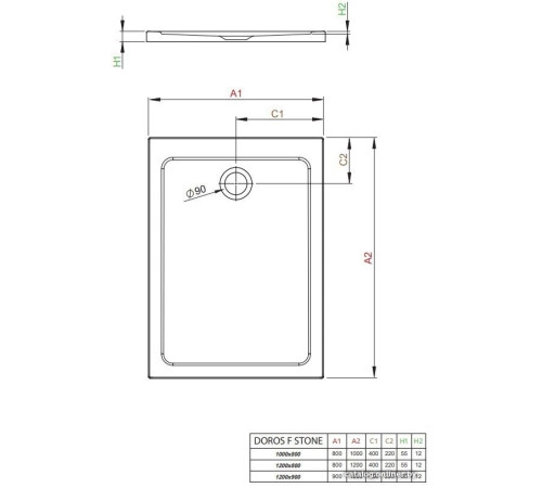 Душевой поддон Radaway Doros F Stone White 100x80