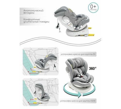 Детское автокресло Amarobaby Champion Isofix AMARO-2008CH-Se серый