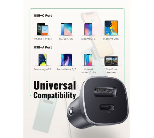 Автомобильное зарядное Ugreen CD130 30780