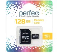 Карта памяти Perfeo microSDXC PF128GMCSX10U1A 128GB с адаптером