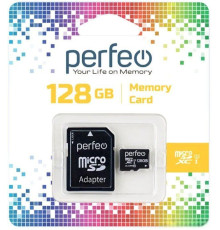 Карта памяти Perfeo microSDXC PF128GMCSX10U1A 128GB с адаптером