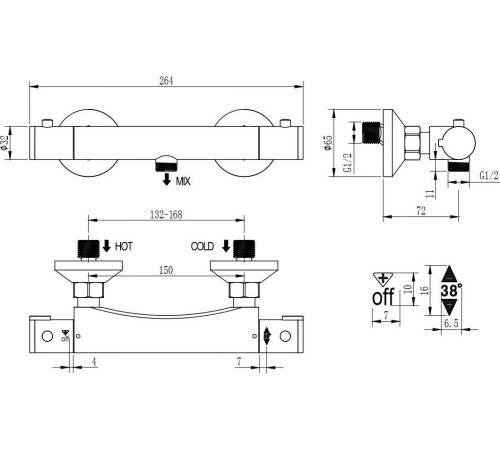 Смеситель Wellerein Termo 21term
