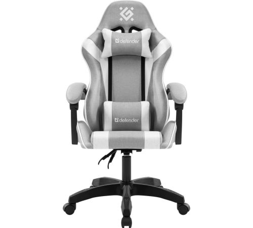 Игровое геймерское кресло Defender Ortos серый/белый