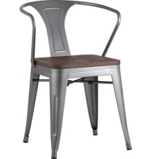 Стул с подлокотниками Stool Group Tolix ARM wood c подлокотниками серебристый