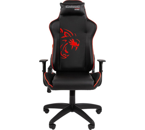 Игровое геймерское кресло CHAIRMAN Game 40 экокожа, черный/красный