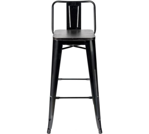 Стул Tolix Soft черный глянцевый/темное дерево