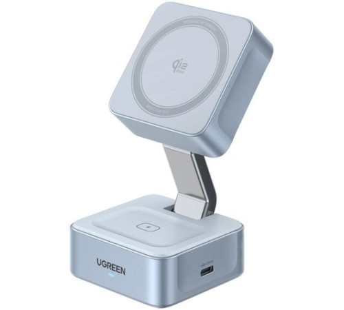 Беспроводное зарядное Ugreen MagFlow 2-in-1 W752 55960 голубой