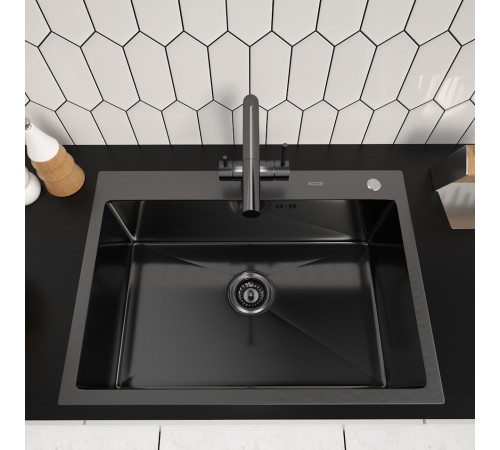 Кухонная мойка ARFEKA ECO AR 700*500 BLACK PVD NANO
