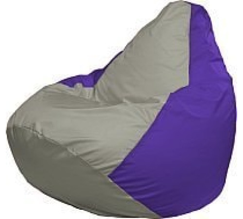 Кресло-мешок Flagman Груша Медиум Г1.1-352 серый/фиолетовый