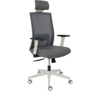 Офисное кресло AksHome Arcus сетка/ткань, серый/белый полиамид