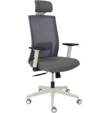 Офисное кресло AksHome Arcus сетка/ткань, серый/белый полиамид